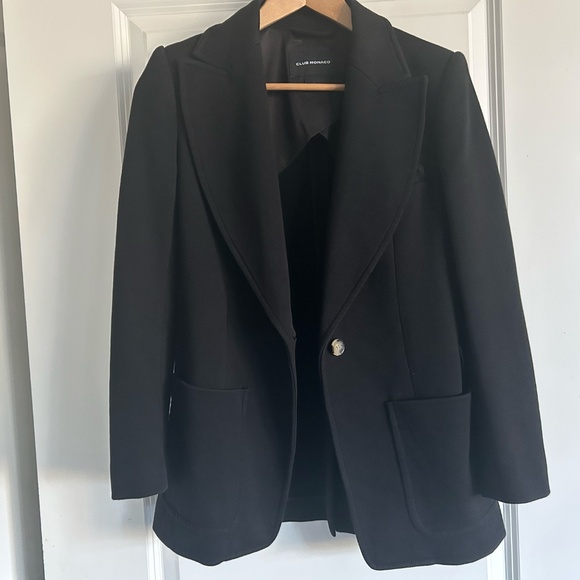 Club Monaco Black Twill Blazer - Picture 4 of 10
